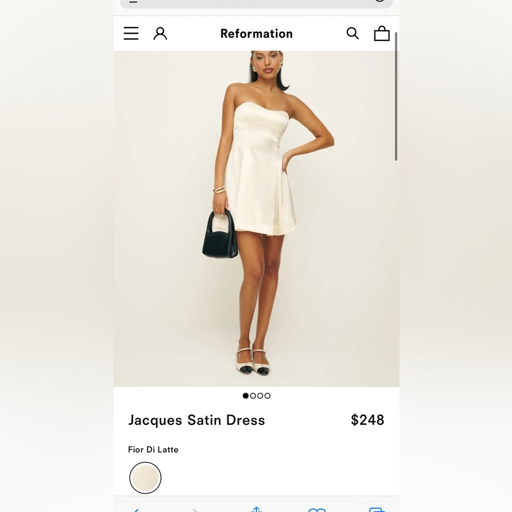 Reformation Jacques Satin Dress NWT